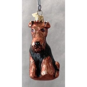 Polish Glass Ornament Schnauzer Hand Painted in Poland Radko Inspired